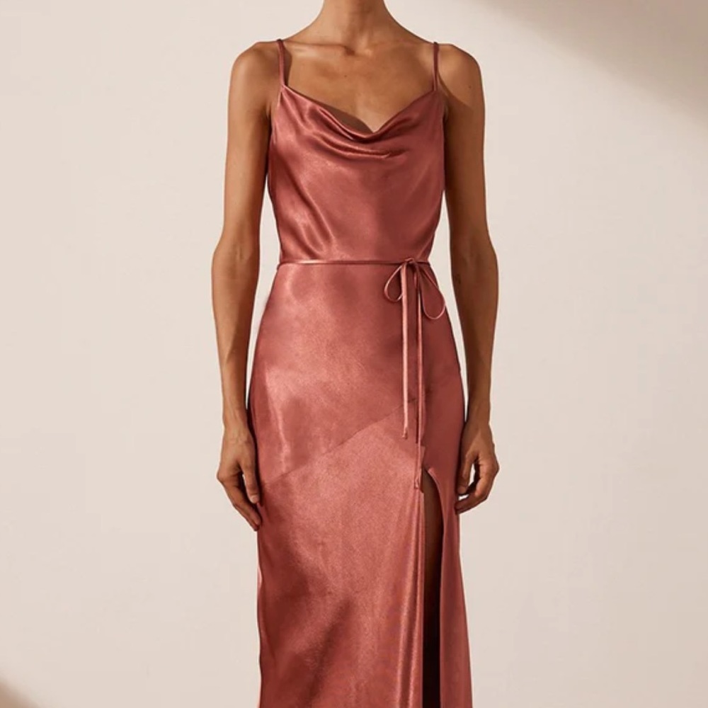 Shona Joy La Lune Cowl Maxi Dress Terracotta Sz 6